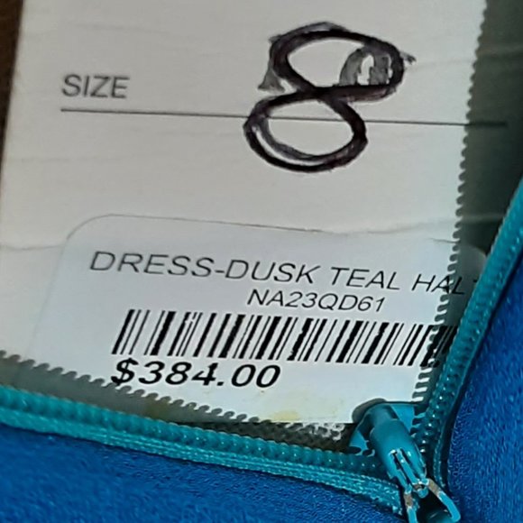 🧜‍♀️ Mermaid Teal Petite Size 8 Silk Formal Dress  - fantasy, full length - Picture 15 of 15